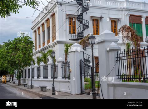 White Town, Pondicherry/India- September 3 2019: Beautiful French ...