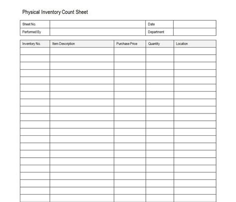 Food Inventory Spreadsheet Template