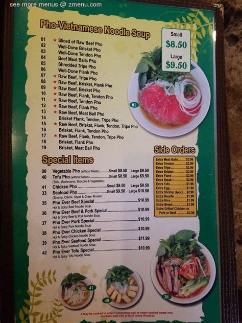 Online Menu of Pho Ever Restaurant, Longview, Washington, 98632 - Zmenu