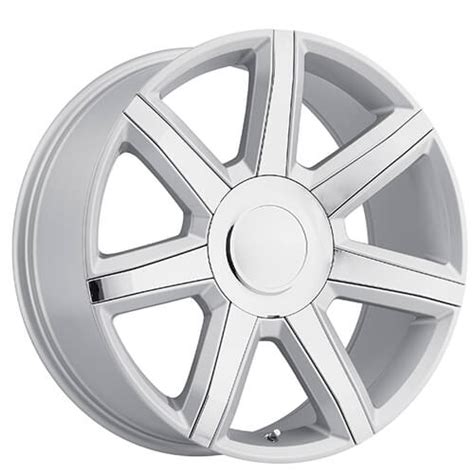 22" 2015 Cadillac Escalade Luxury Wheels Silver with Chrome Inserts OEM ...