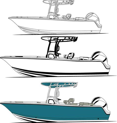 Boat vector, Side view fishing boat vector line art illustration 27998219 Vector Art at Vecteezy