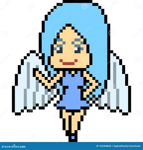 Vector pixel art angel stock vector. Illustration of fantasy - 102308828