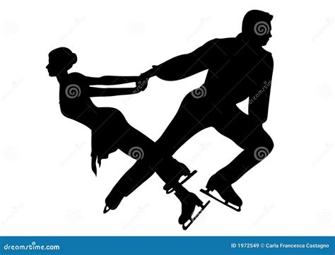 Ice Skaters Silhouette -isolated Pairs Royalty Free Stock Images - Image: 1972549