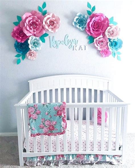 Large Paper Flower Nursery Wall Decor Floral Nursery Wall - Etsy