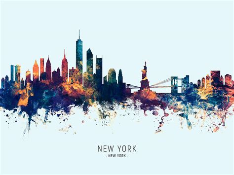 New York Skyline Digital Art by Michael Tompsett - Pixels