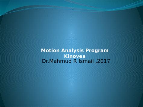 (PDF) Video Analysis using l Kinovea Software