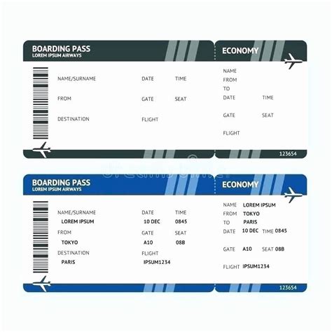 Plane Ticket Template Word Awesome Fake Airline Ticket Template Free Vector Plane Printable ...