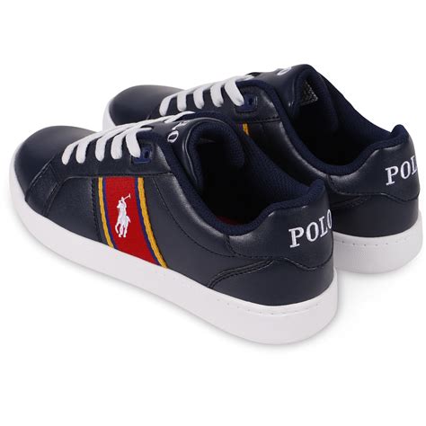 Polo Ralph Lauren Boys Lace Up Sneakers in Navy - BAMBINIFASHION.COM