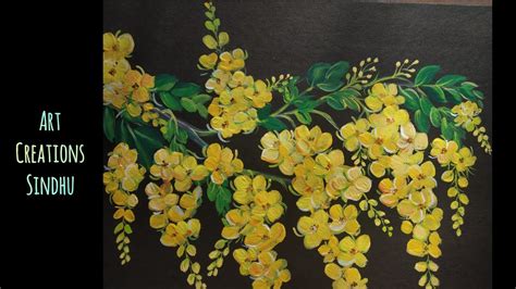 Easy Cassia fistula flowers Painting/Step by step Amaltas flower ...