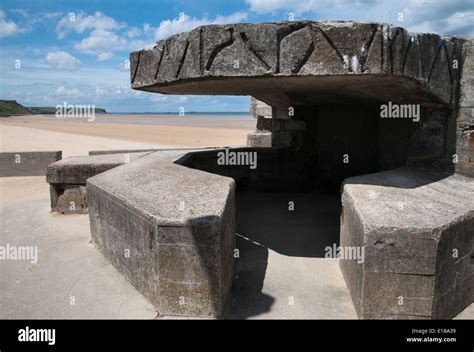 German WWII bunker overlooking D-Day Gold Beach at Asnelles Stock Photo: 69705533 - Alamy