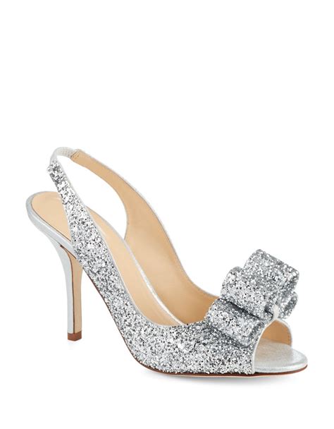 Kate spade new york Charm Glitter Heels in Metallic | Lyst