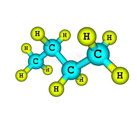 Molecular Structure of Butane on White Stock Illustration ...