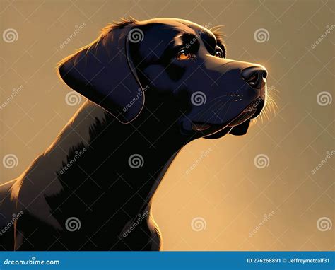 Black Labrador Retriever Art Stock Illustration - Illustration of ...