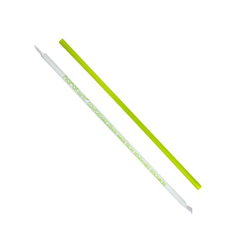 Green PLA Straws Earth 9.5" Jumbo PLA Straws (5mm) Wrapped in Paper