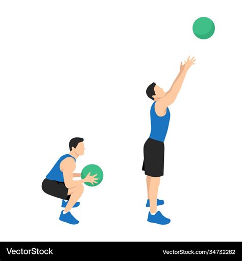 Medicine ball throw exercise Royalty Free Vector Image