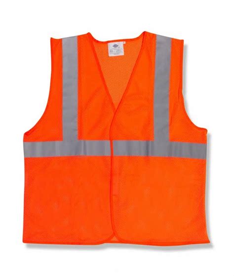 Class 2 Strip Plain Large Orange w/ Velcro Safety Vest - onepack.com