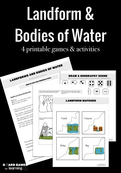 4 printable games to learn basic geography - 9 pages