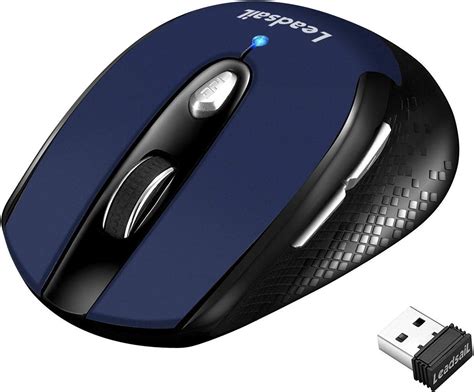 Amazon.com: LeadsaiL Wireless Computer Mouse, 2.4G Portable Slim Cordless Mouse Less Noise for ...