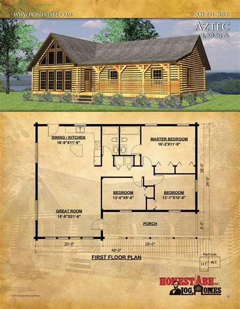 One Floor Log Cabin Plans - floorplans.click