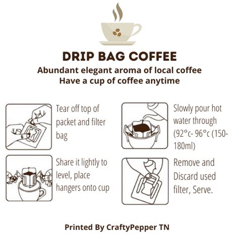 Coffee Drip Bag Instruction Infographic | Coffee packaging, Coffee brewing, Drip coffee