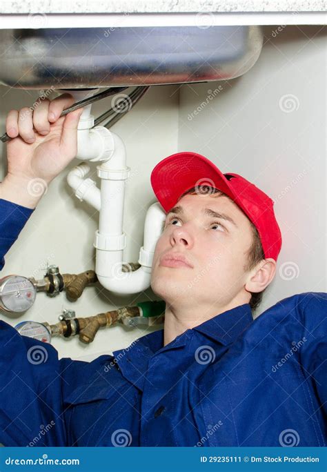 Plumber in uniform stock image. Image of laborer, person - 29235111