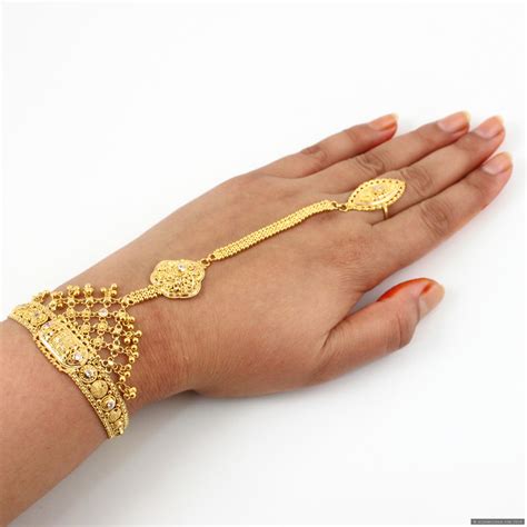 22ct Indian Gold Bracelet with one Ring | Panjangla | Indian Jewellery ...