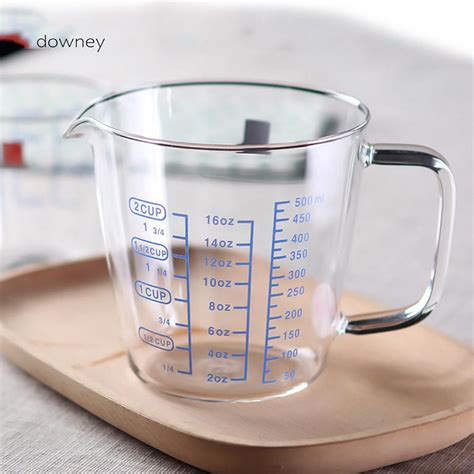 CF-250ml 500ml Heat-resisting Glass Measuring Cup Milk Scale Microwave ...