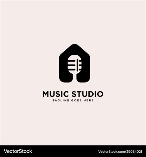 Music studio logo template Royalty Free Vector Image