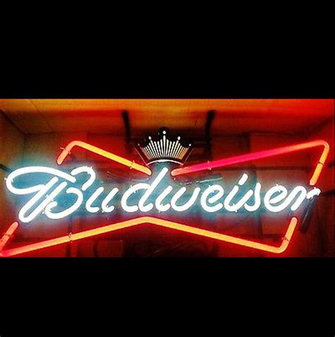 Budweiser Bow Tie Neon Beer Sign | Neon beer signs, Neon bar signs, Neon signs