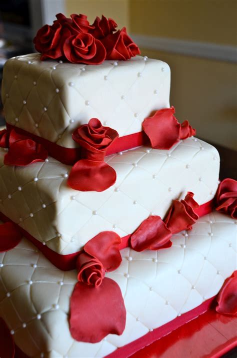 Red Rose Wedding Cake - CakeCentral.com