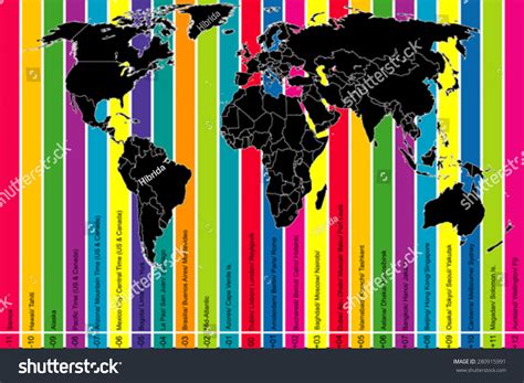 Background World Map Colorful Time Zones Stock Vector (Royalty Free) 280915991 | Shutterstock