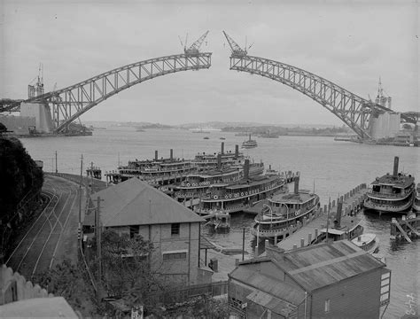 Sydney’s Harbour Bridge Under Construction in the 1930s #1930s Sydney Harbour Bridge, Harbor ...