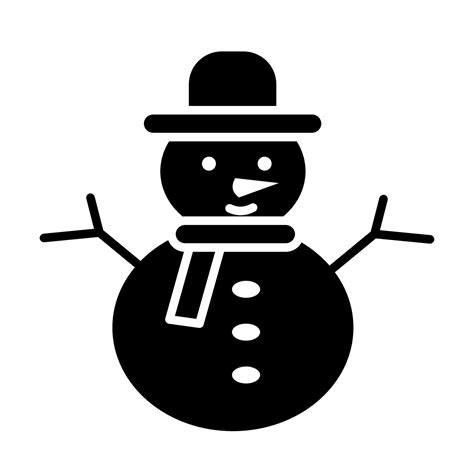 Snowman Icon Black and White ... 4581953 Vector Art at Vecteezy