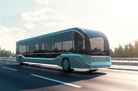 Futuristic Electric Bus with Sleek and Futuristic Design Traveling ...