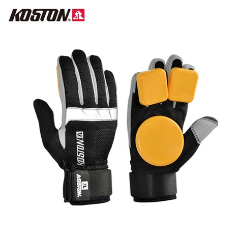 KOSTON Longboard Sliding Gloves with POM Puck Professional Protective Gloves Skateboarding ...