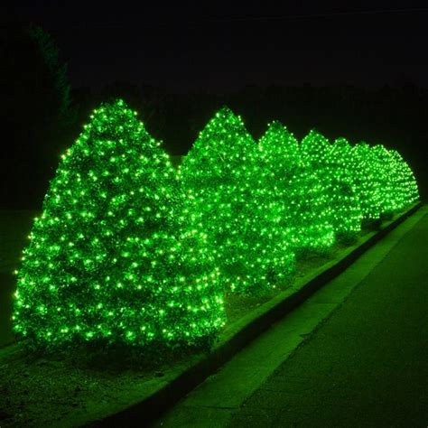 Christmas Lights - 100 Green Christmas Tree Mini Lights, 2.5" Spacing, Green Wire