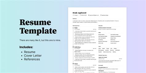 Resume, Cover Letter, & References Template | Figma