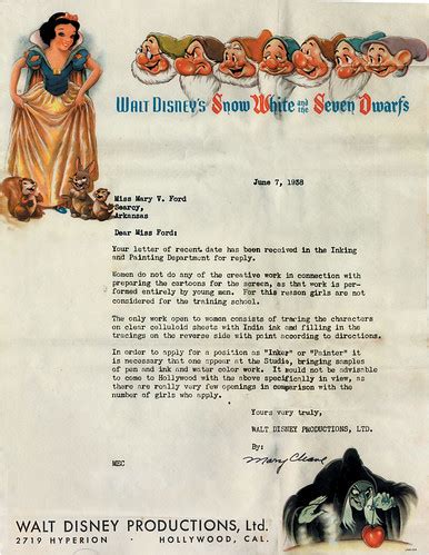 Disney Rejection Letter, 1938 | This letter originally belon… | Flickr