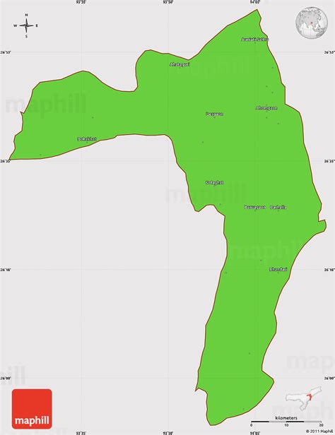 Political Simple Map of Golaghat, cropped outside