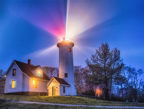 Five Lighthouses on Martha’s Vineyard, North Side of Island