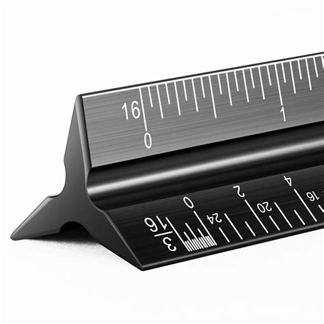 Buy Architectural Scale Ruler for Blueprint, 12'' Metric Metal Engineers Triangle Drafting Ruler ...