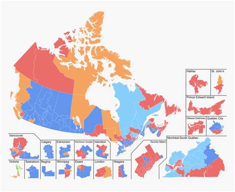 Canada Election Map Results 2019, HD Png Download - kindpng