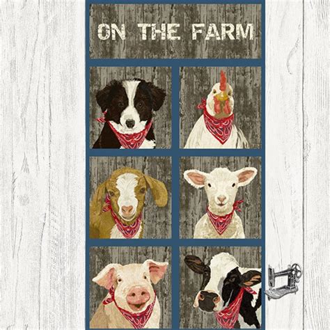 23" Barnyard Babies Farm Animal Fabric Panel by Two Can Designs for ...