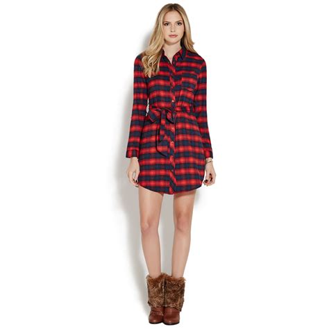 FLANNEL PLAID SHIRT DRESS - ShoeDazzle