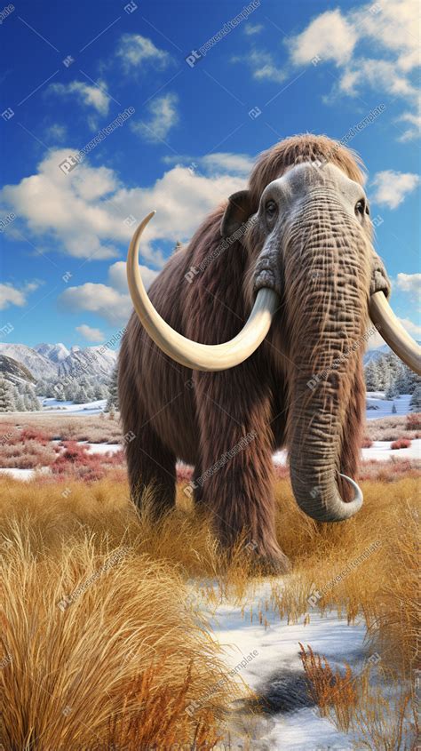 Realistic Woolly Mammoth in Natural Habitat Photo | Free, AI Image ...