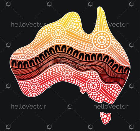 Map of Australia decorated with aboriginal dot art - Download Graphics ...