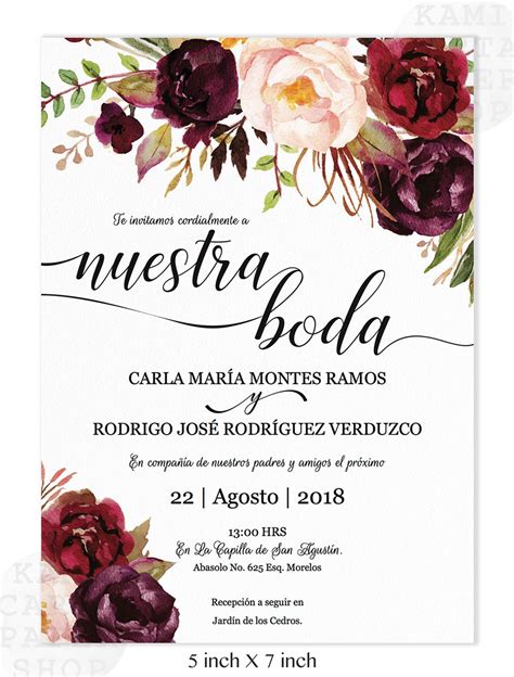 Invitaciones De Boda Con Flores - hechos.us