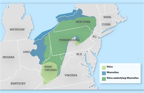 Marcellus and Utica Shale Formation Map