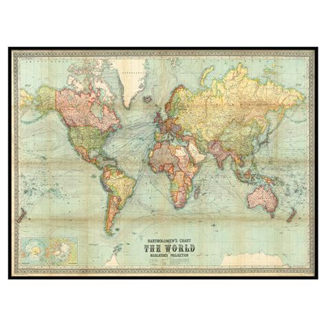 Old Map Of The World 1924 Mercator Projection Vintage Map Wall Map | Images and Photos finder