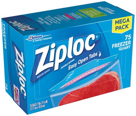 Ziploc Double Zipper Freezer Gallon Bags - Total: 75 Ct.